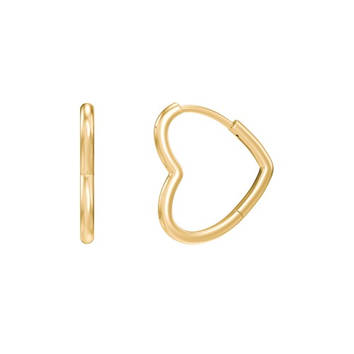Heart-Shaped Hoop Earrings – 14K Gold Plated Silver