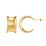 Organic Flared Open Hoop Studs – 14K Gold Plated Silver