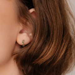 Tiny Prism Textured Huggie Earrings