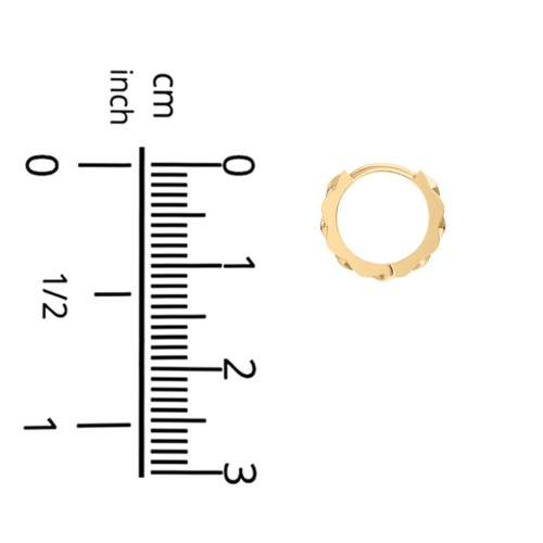 Tiny Prism Textured Huggie Earrings – 14K Gold Plated Silver