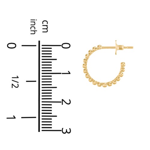 Bold Bubble Pattern Open Hoop Studs – 14K Gold Plated Silver