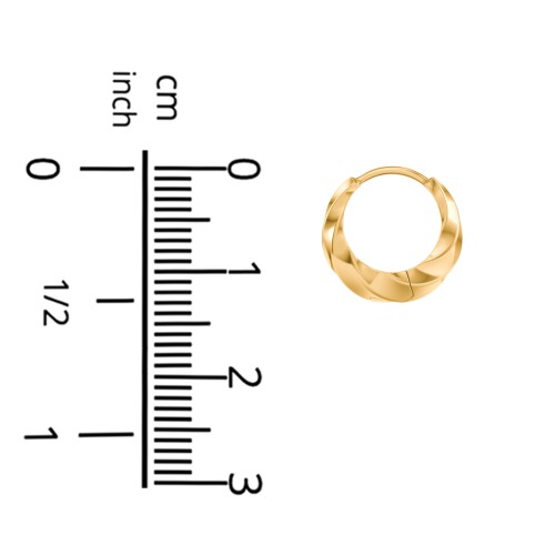 Tiny Twisted Textured Huggie Earrings – 14K Gold Plated Silver