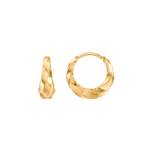 Tiny Twisted Textured Huggie Earrings – 14K Gold Plated Silver