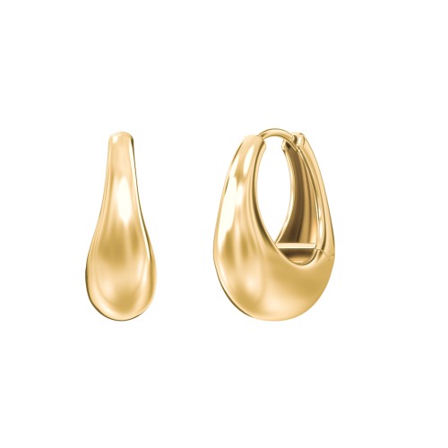 Tapered Dome Huggie Earrings – 14K Gold Plated Silver