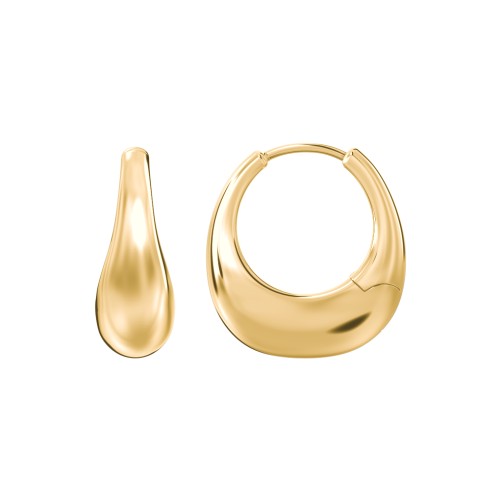 Tapered Dome Huggie Earrings – 14K Gold Plated Silver