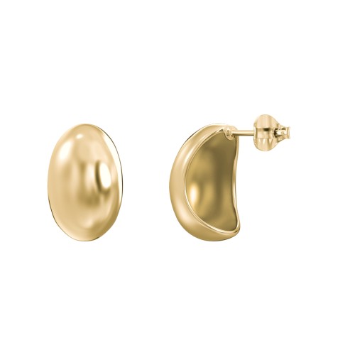 Classic Dome Stud Earrings – 14K Gold Plated Silver