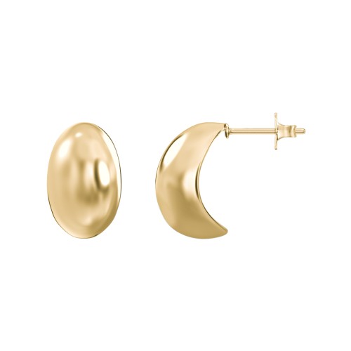 Classic Dome Stud Earrings – 14K Gold Plated Silver