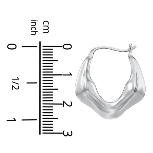 Chunky Organic Leaf Hoop Earrings – 14K Gold Plated Silver