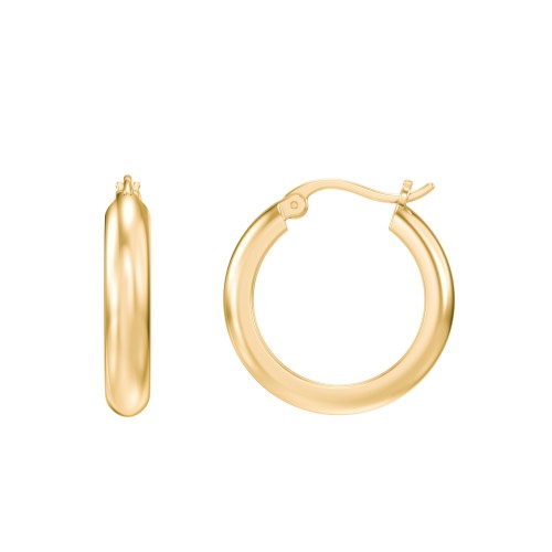 Classic Tube Hoop Earrings – 14K Gold Plated Silver