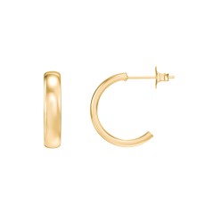 Classic Medium Open Hoop Studs – 14K Gold Plated Silver