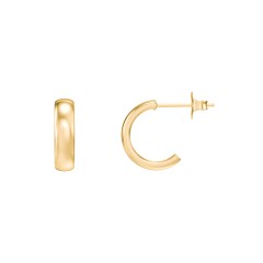 Classic Small Open Hoop Studs – 14K Gold Plated Silver