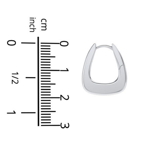 Rounded Triangular Hoop Earrings – 14K Gold Plated Silver