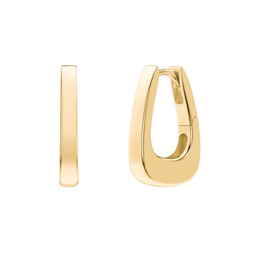 Rounded Triangular Hoop Earrings – 14K Gold Plated Silver