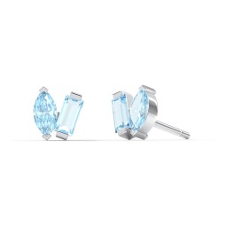 Toi et Moi Marquise and Baguette Gemstone Stud Earrings in 925 Sterling Silver with Blue Topaz