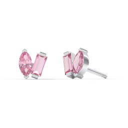 Toi et Moi Marquise and Baguette Gemstone Stud Earrings in 925 Sterling Silver with Pink Tourmaline