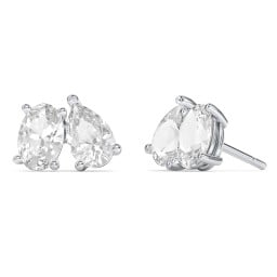 Toi et Moi Oval and Pear Gemstone Stud Earrings