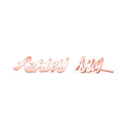 Personalized Name Stud Earrings in 10K Solid Rose Gold