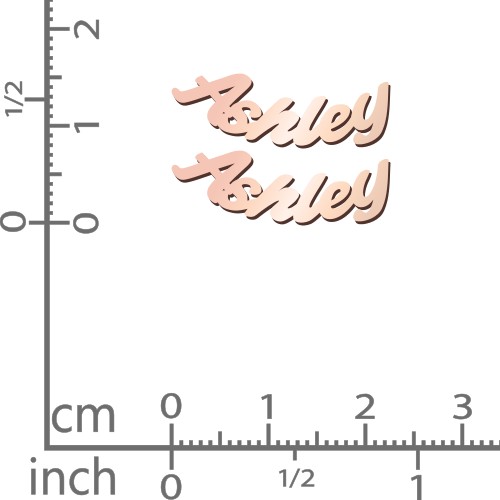 Personalized Name Stud Earrings – 10K Rose Gold