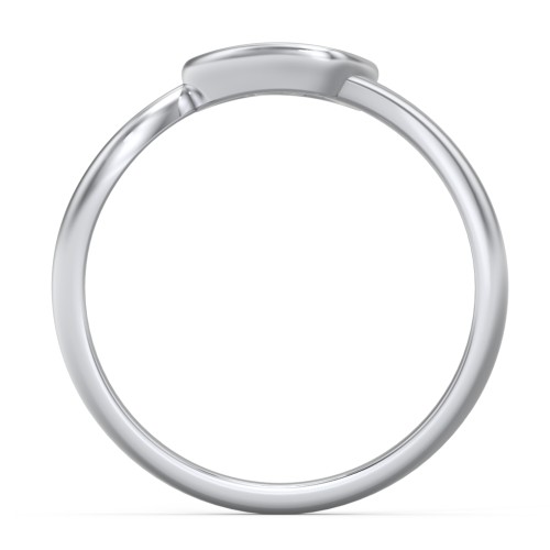 Heart Bypass Ring – Sterling Silver with Blue Topaz
