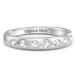 Flush Set Gemstone Belt Ring