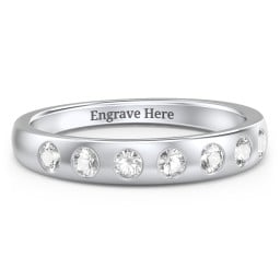 Flush Set Gemstone Belt Ring