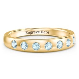 Flush Set Gemstone Belt Ring