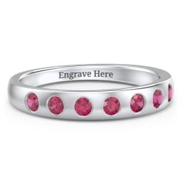 Flush Set Gemstone Belt Ring