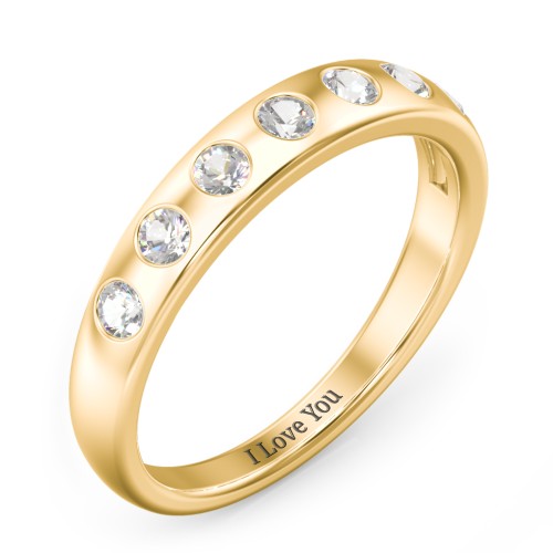 Flush Set Gemstone Belt Ring