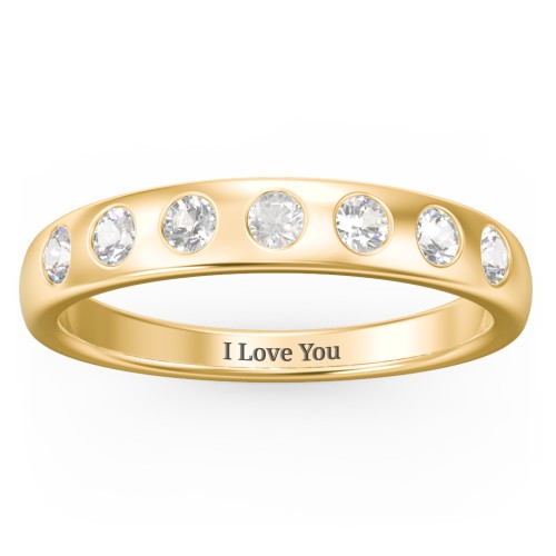 Flush Set Gemstone Belt Ring