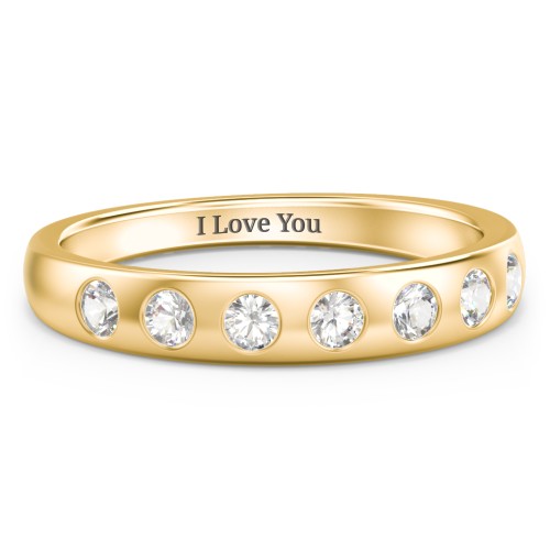 Flush Set Gemstone Belt Ring