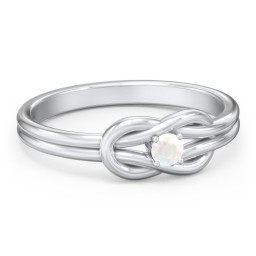 Birthstone Love Knot Ring