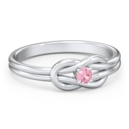 Birthstone Love Knot Ring