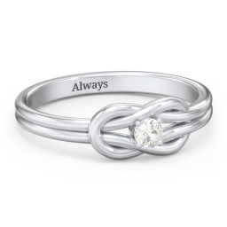 Birthstone Love Knot Ring