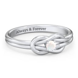 Birthstone Love Knot Ring