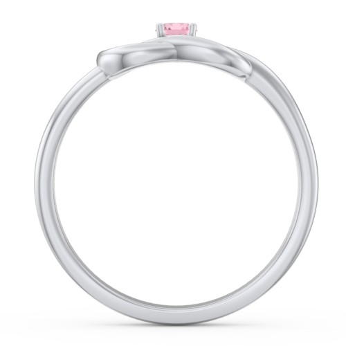 Birthstone Love Knot Ring – Sterling Silver with Pink Tourmaline