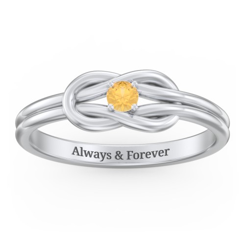 Birthstone Love Knot Ring