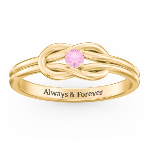 Birthstone Love Knot Ring
