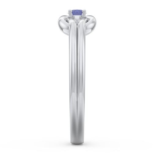Birthstone Love Knot Ring – Sterling Silver with Blue Sapphire
