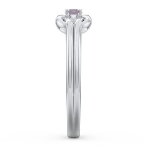 Birthstone Love Knot Ring – Sterling Silver with Alexandrite