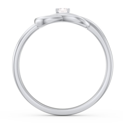 Birthstone Love Knot Ring – Sterling Silver with Diamond