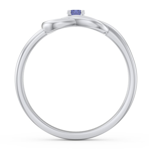 Birthstone Love Knot Ring – Sterling Silver with Blue Sapphire