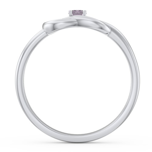 Birthstone Love Knot Ring – Sterling Silver with Alexandrite