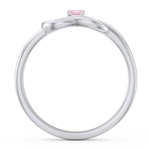Birthstone Love Knot Ring – Sterling Silver with Pink Tourmaline