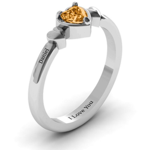 Triple Heart Ring – Sterling Silver with Citrine