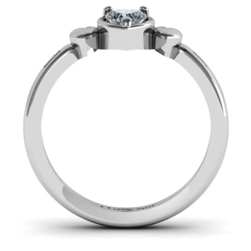 Triple Heart Ring – Sterling Silver with Diamond