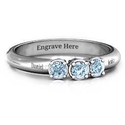 Triple Round Stone Ring