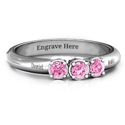 Triple Round Stone Ring