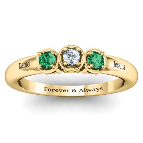 Triple Round Stone Ring