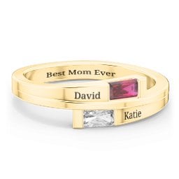 Double Baguette Bypass Ring