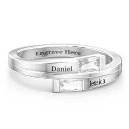 Double Baguette Bypass Ring